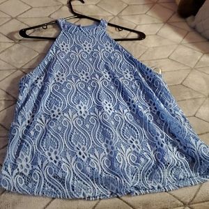 Baby blue lace halter top